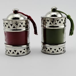 Kerze im Glas aus Alpaka gross