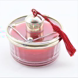 Kerze im Glas mit Alpaka verziert