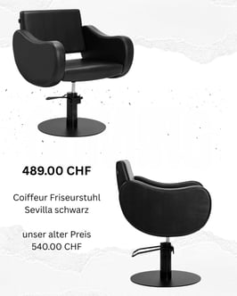 Coiffeur Friseurstuhl Sevillia Schwarz