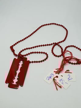Kette Coiffeur 2 Metall Klinge rot