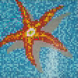 Mosaico STELLA MARINA su fondo Mix Azzurro