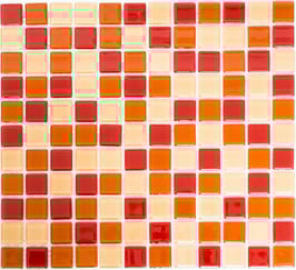 Mosaico CRYSTAL MIX ROSSO ARANCIO Vetro lucido