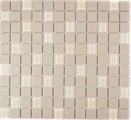 Mosaico 25mm Antiscivolo Ruvido BEIGE CERAMICA VETRO opaco