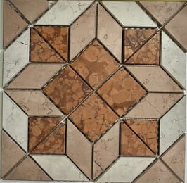 Mosaico Decoro Marmo Rosa Perlino Bianco Perlino Rosso Verona 33x33x1cm satinato