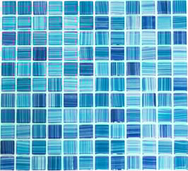 Mosaico AZZURRO MIX Vetro Trasparente lucido