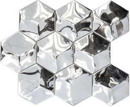 Mosaico Esagono 3D in Metallo Acciaio lucido