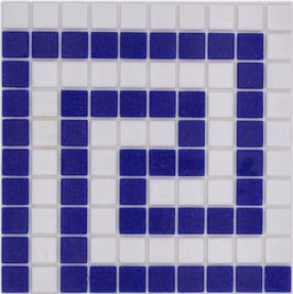 Mosaico 20mm Piscina Border Bianco Blue su carta