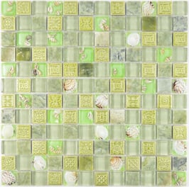 Mosaico vetro marmo 23mm Conchiglia Verde