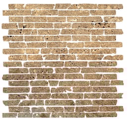 Mosaico a muretto in Travertino Noce anticato