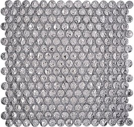Mosaico in ceramica Bottone Argento lucido