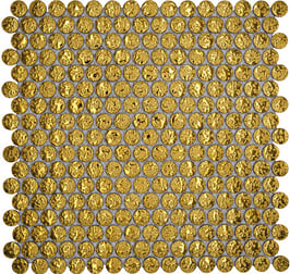 Mosaico in ceramica Metallo Bottone Oro lucido