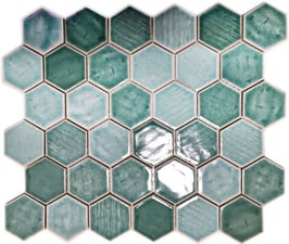 Mosaico Japan HEXAGON VERDE lucido