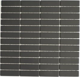 Mosaico Antiscivolo Ruvido NERO MATTONCINO non smaltato