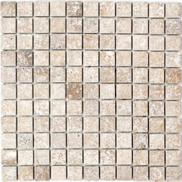 Mosaico Marmo 26mm Travertino Noce anticato
