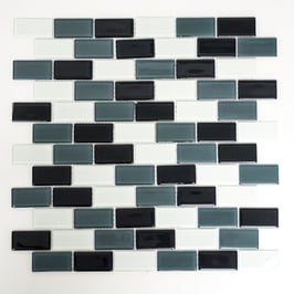 Mosaico Brick CRYSTAL GREY in vetro lucido 25x50mm