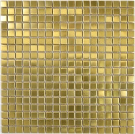 Mosaico 15mm in Metallo Acciaio Oro satinato
