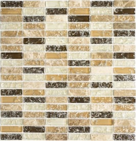 Mosaico Marmo Vetro 15/50mm Brick Broken Light Brown