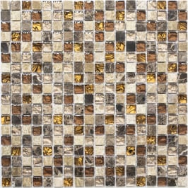 Mosaico Marmo Vetro 15mm Natural Brown