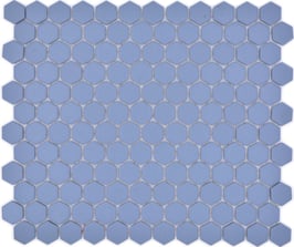 Mosaico 23/26mm ANTISCIVOLO Esagoni CIANO opaco