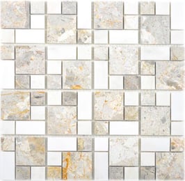 Mosaico Marmo 23/48mm Mix Grigio Bianco anticato