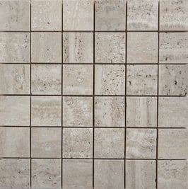 Mosaico 48x48 mm TRAVERTINO CLASSICO su rete 30x30 cm