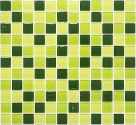 Mosaico CRYSTAL MIX VERDE FLUO Vetro lucido