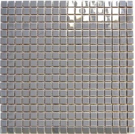 Mosaico 15mm in Metallo Acciaio lucido