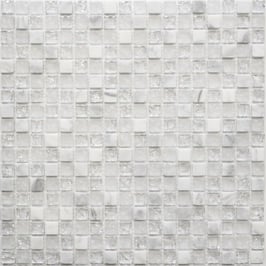 Mosaico Marmo Vetro 15mm Cub Neve