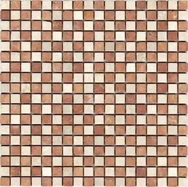 Mosaico Marmo 15mm Rosso Botticino anticato 30,5x30,5x0,8cm