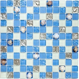 Mosaico vetro 23mm Conchiglia Azzurra