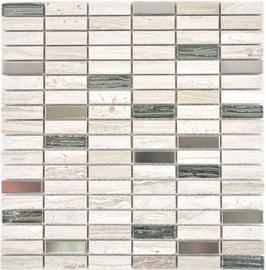 Mosaico Brick Marmo Vetro Metallo 15/48mm London Metal