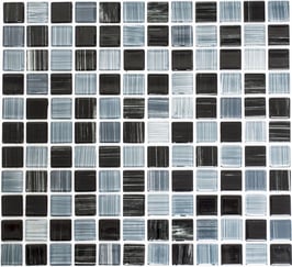 Mosaico NERO GRIGIO MIX  Vetro Trasparente lucido