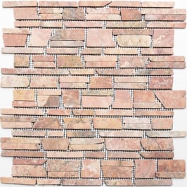 Mosaico Muretto Marmo Rosso Verona Big anticato