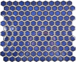 Mosaico Esagonale Ceramica BLU COBALTO LUC