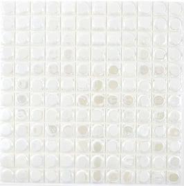 Mosaico ECO MOS 25/25 mm BIANCO  ROTONDO 3D