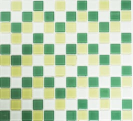 Mosaico CRYSTAL MIX VERDE BIANCO Vetro lucido