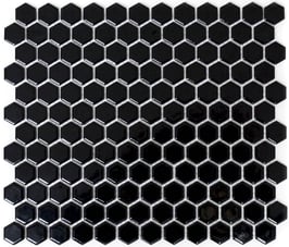 Mosaico Esagonale Ceramica NERO LUC