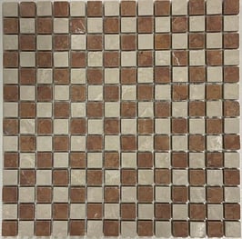 Mosaico Marmo 20mm Rosso Botticino anticato 30,5x30,5x0,8cm