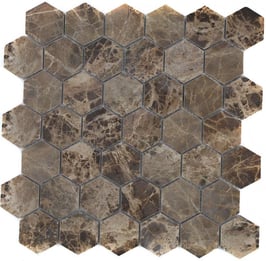 Mosaico Esagono 48mm Emperador lucido