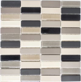 Mosaico Antiscivolo Ruvido MIX BEIGE VETRO MATTONCINO non smaltato