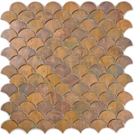 Mosaico in Metallo Rame Ventaglio