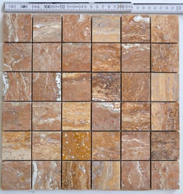 4,05 mq Mosaico 48x48 mm in TRAVERTINO ROSSO