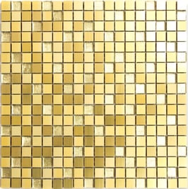 Mosaico 15mm in Alluminio Vetro Gold