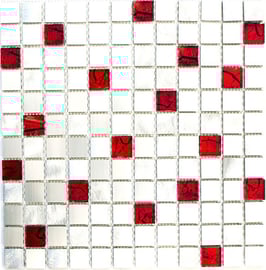 Mosaico 23mm in Alluminio Mix Rosso
