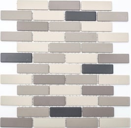 Mosaico Antiscivolo Ruvido MIX BEIGE MATTONCINO non smaltato