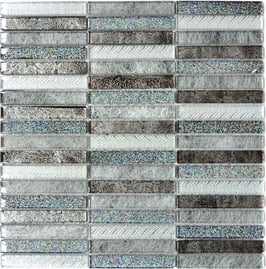 Mosaico Glitter Argento Brick