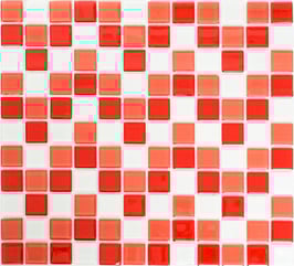 Mosaico CRYSTAL MIX ROSSO BIANCO Vetro lucido