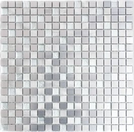 Mosaico 15mm in Alluminio Vetro Silver