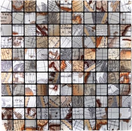 Mosaico 25mm Adesivo in Metallo Maps Acciaio satinato