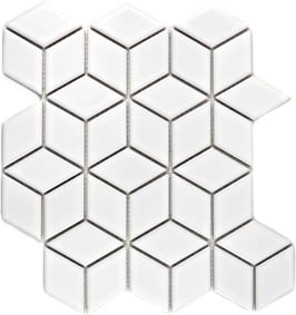 Mosaico Rombo 3D WHITE LUC